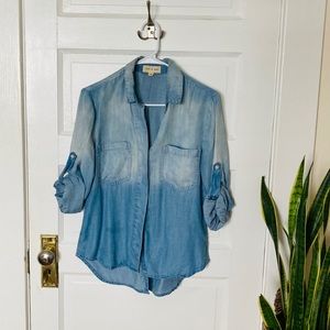 Cloth & Stone Light-wash Chambray Top XS